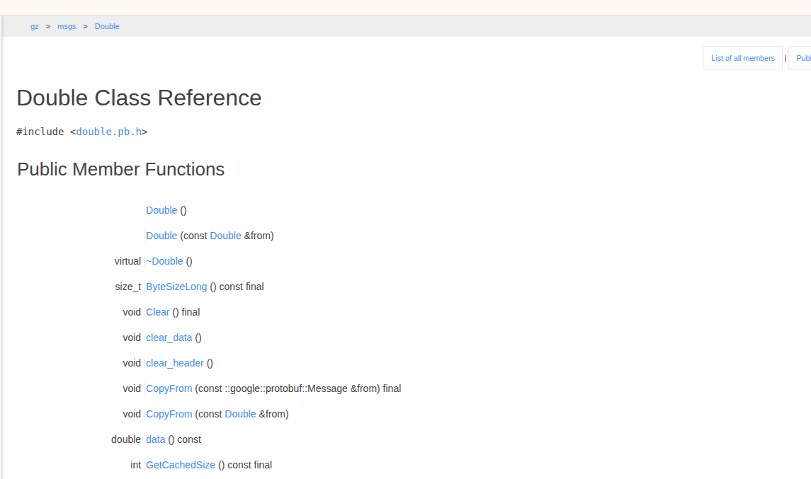 double gazebo msg class